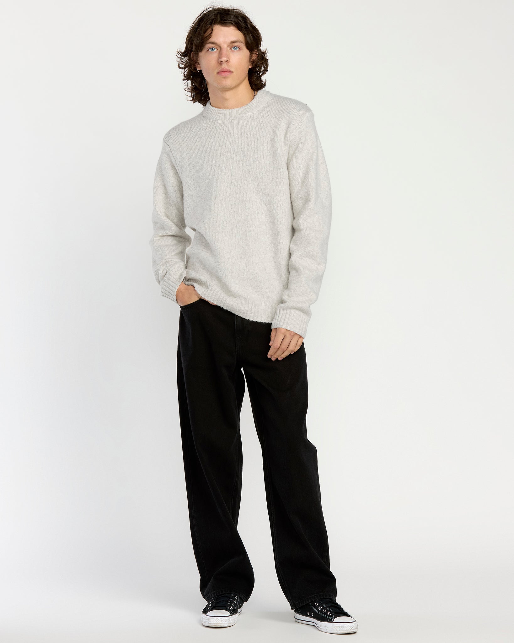 Volcom Mens Edmonder Sweater - Dirty White