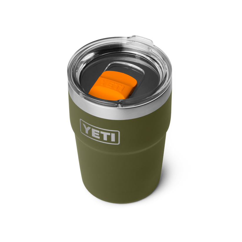 Yeti Rambler 16oz (475 ml) Stackable Cup - Olive/King Crab Orange