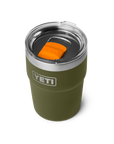 Yeti Rambler 16oz (475 ml) Stackable Cup - Olive/King Crab Orange