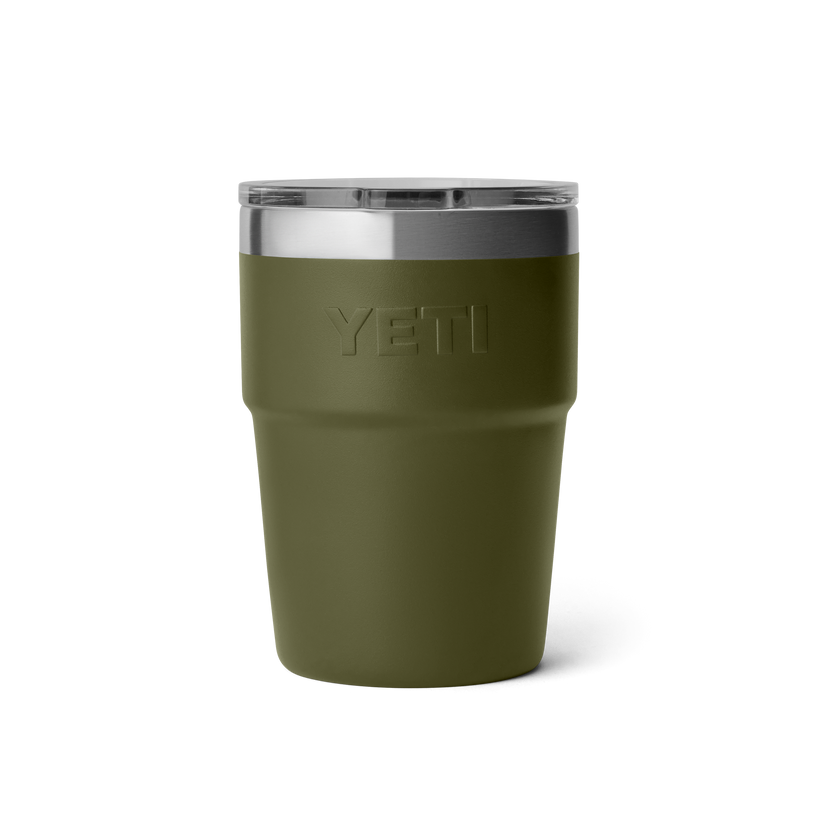 Yeti Rambler 16oz (475 ml) Stackable Cup - Olive/King Crab Orange