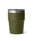 Yeti Rambler 16oz (475 ml) Stackable Cup - Olive/King Crab Orange
