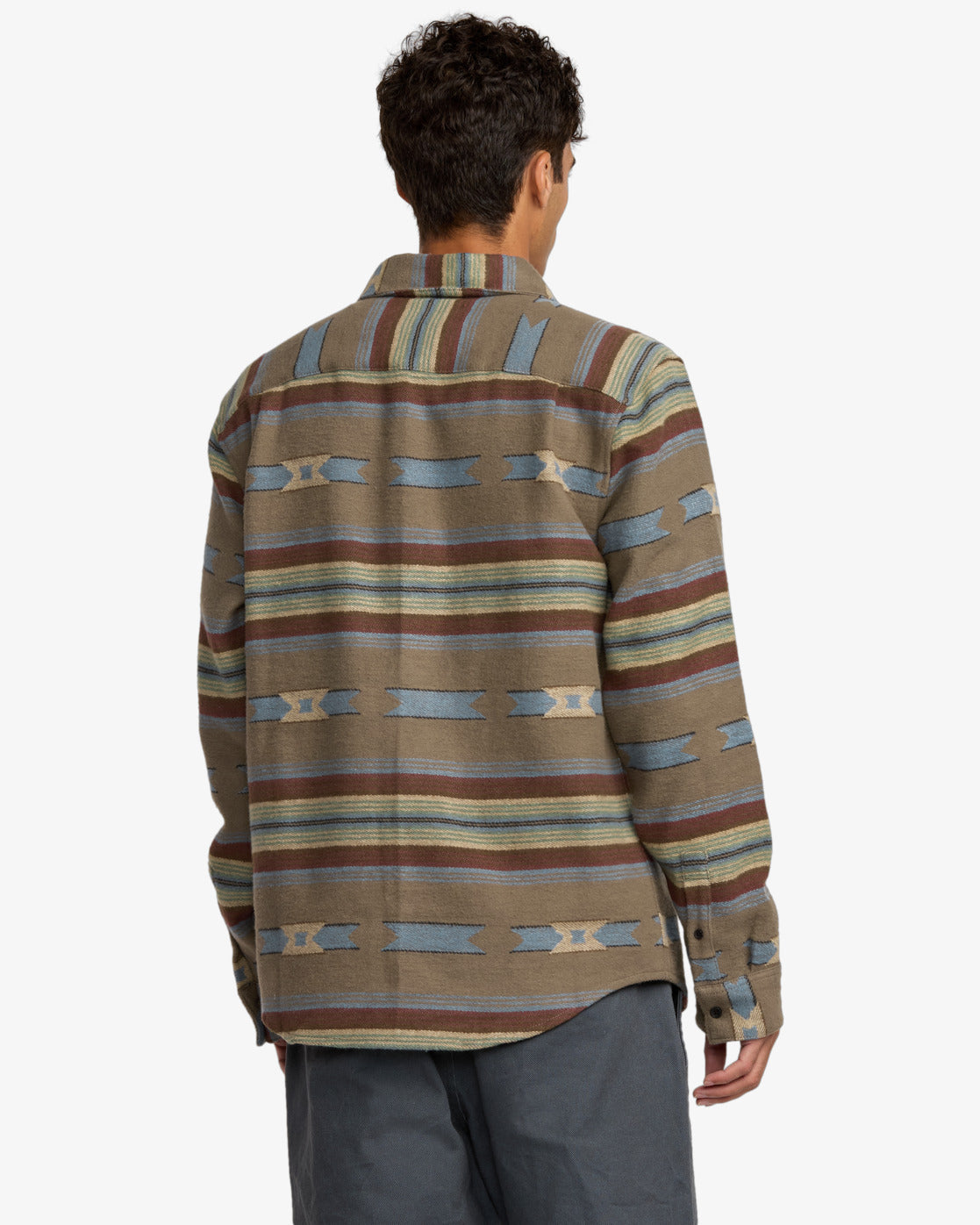 RVCA Mens Dayshift Blanket Flannel Long Sleeve Shirt - Mushroom