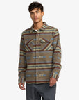 RVCA Mens Dayshift Blanket Flannel Long Sleeve Shirt - Mushroom