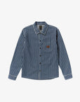 RVCA Mens Dayshift Hickory Long Sleeve Overshirt - Dark Denim