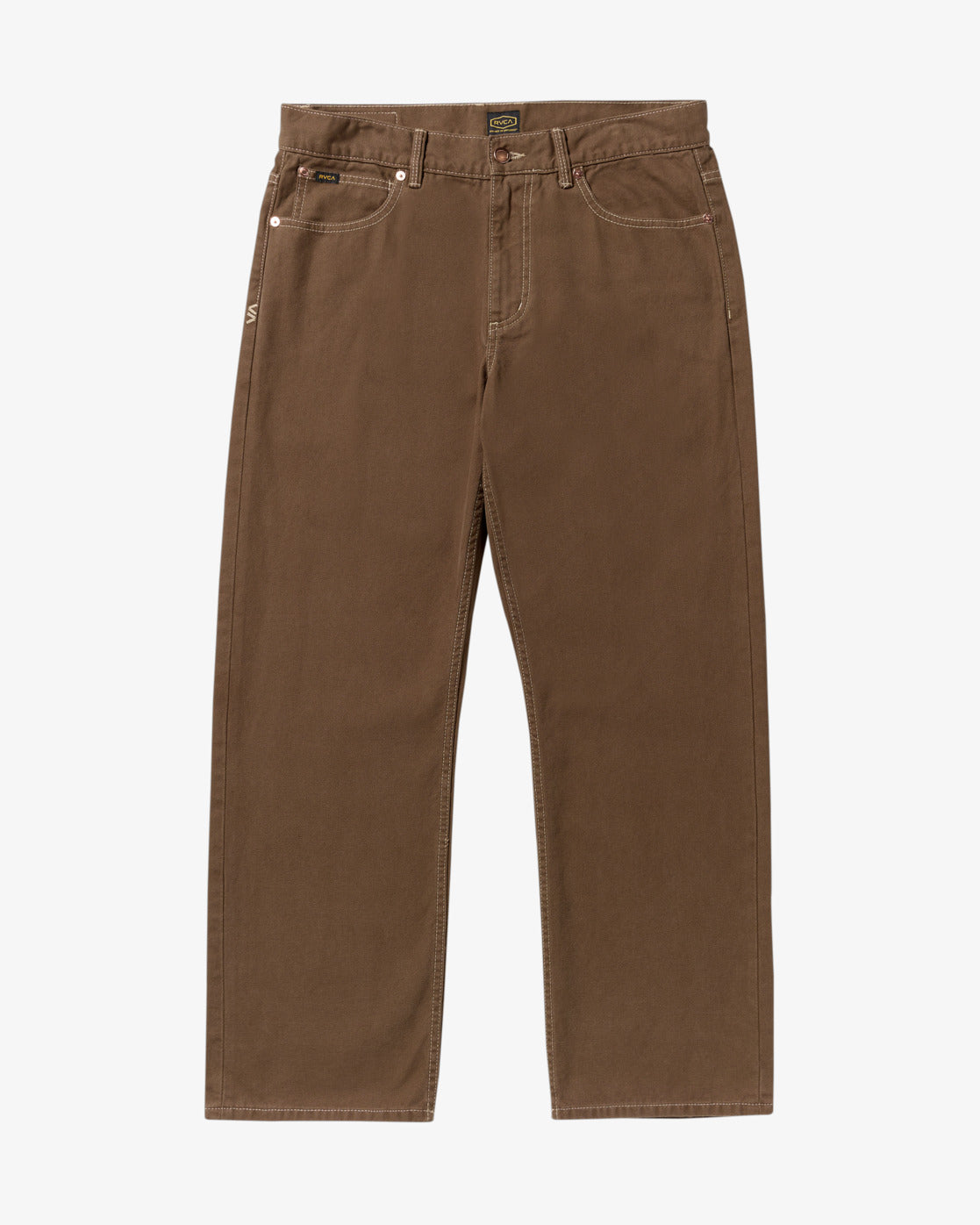 RVCA Mens Dayshift 5 Pocket Canvas Trousers - Bombay Brown