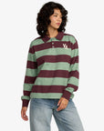 RVCA Womens Rugby Long Sleeve Rugby Shirt - Sea Green