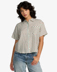 RVCA Womens Nauti Short Sleeve Shirt - Sky Blue