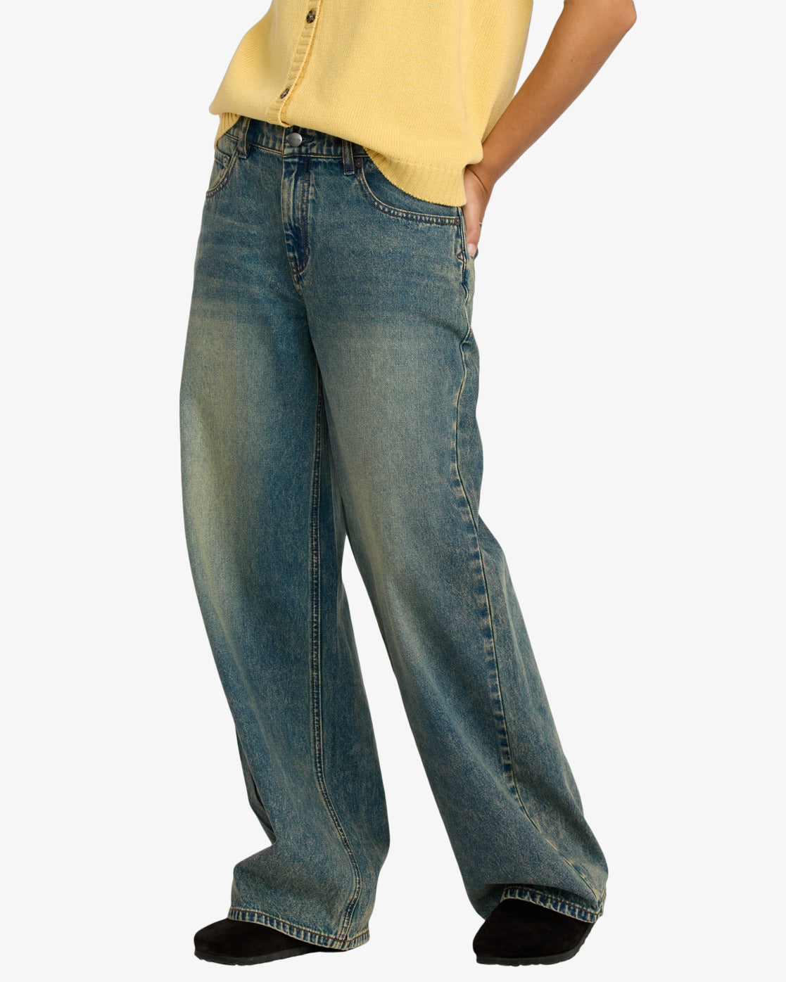 RVCA Womens Loosey Relaxed Jeans - Dusty Blue Wash