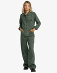 RVCA Womens Dayshift Boiler Suit Jumpsuit - Fir Green