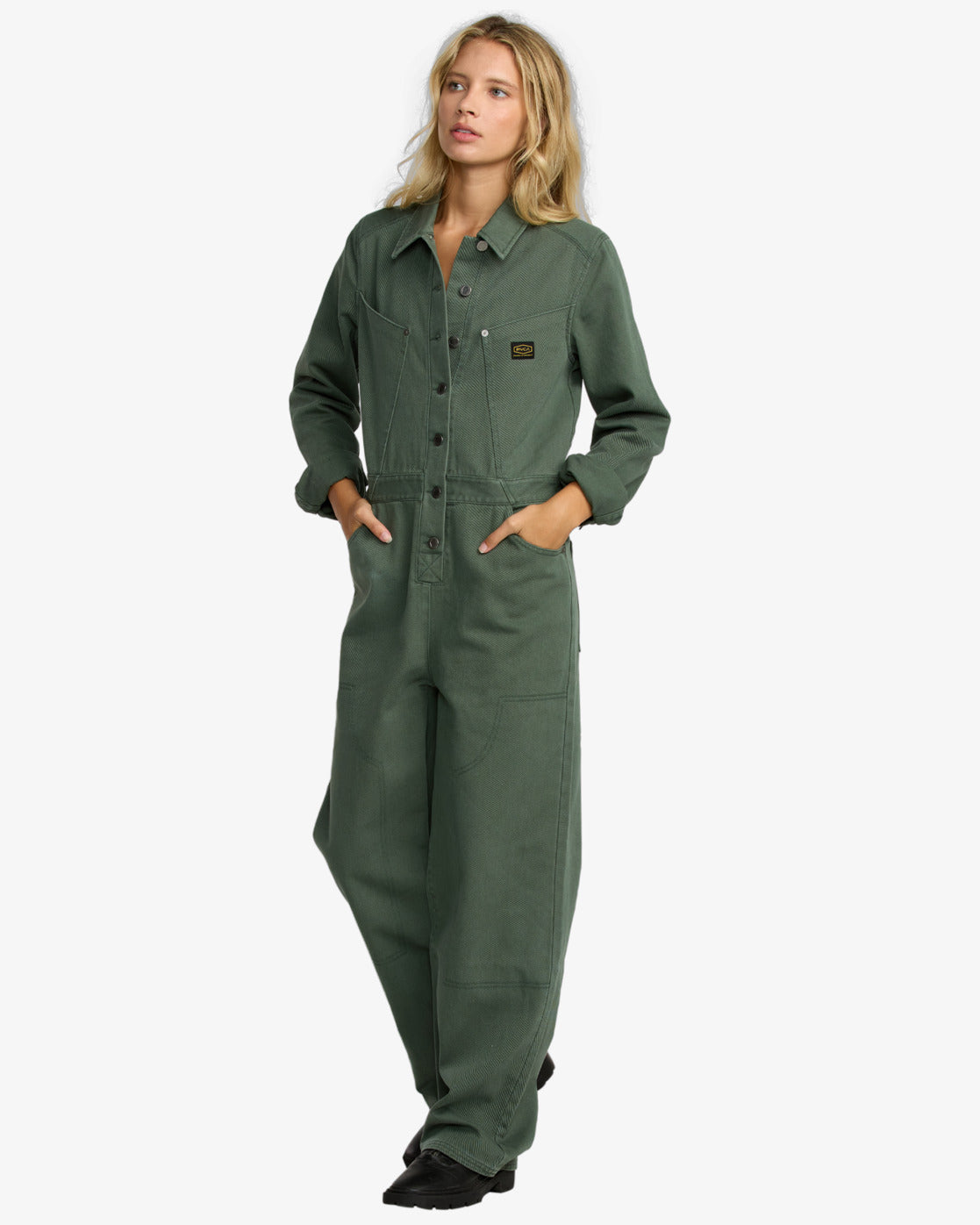 RVCA Womens Dayshift Boiler Suit Jumpsuit - Fir Green