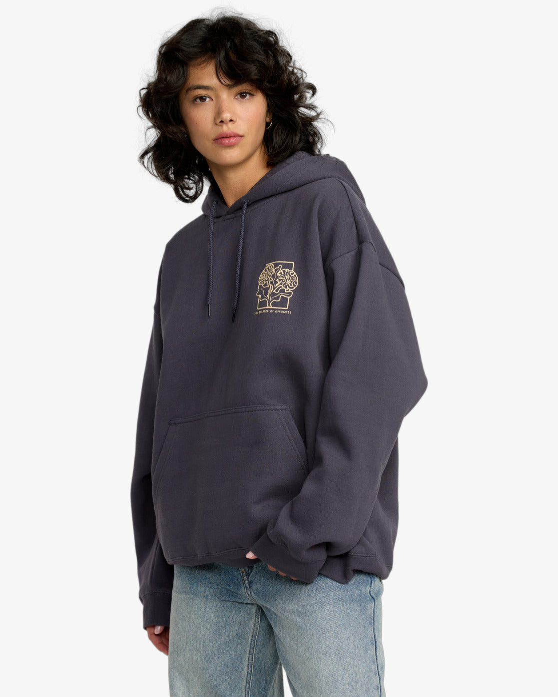RVCA Womens Baggie BF Hoodie - Gravel