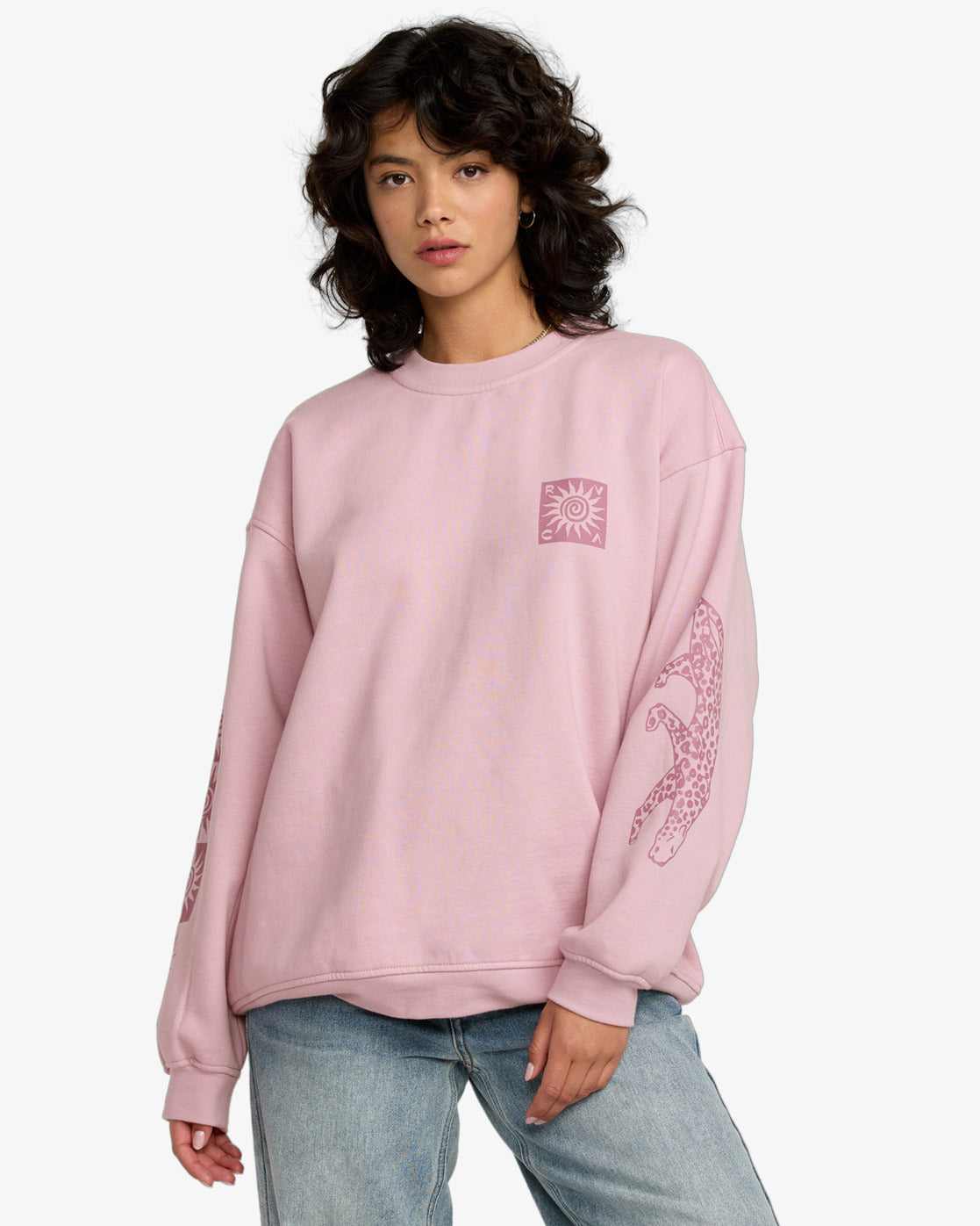 RVCA Womens Baggiefriend Sweatshirt - Lush Lilac - ManGo Surfing