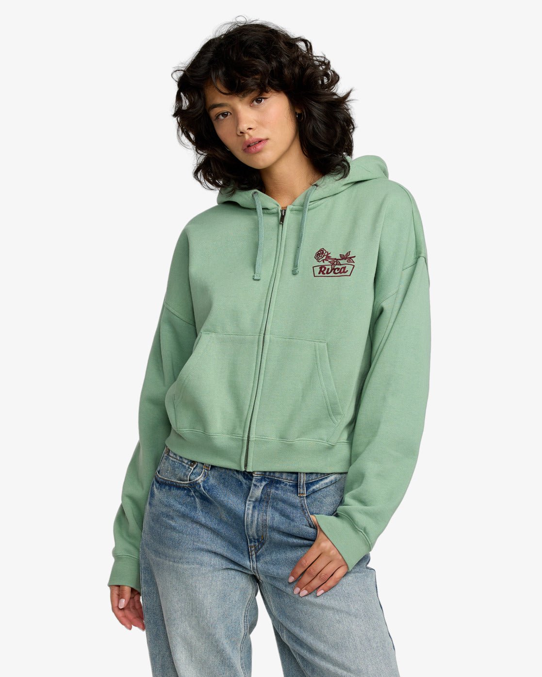RVCA Womens Court Hoodie - Sea Green - ManGo Surfing
