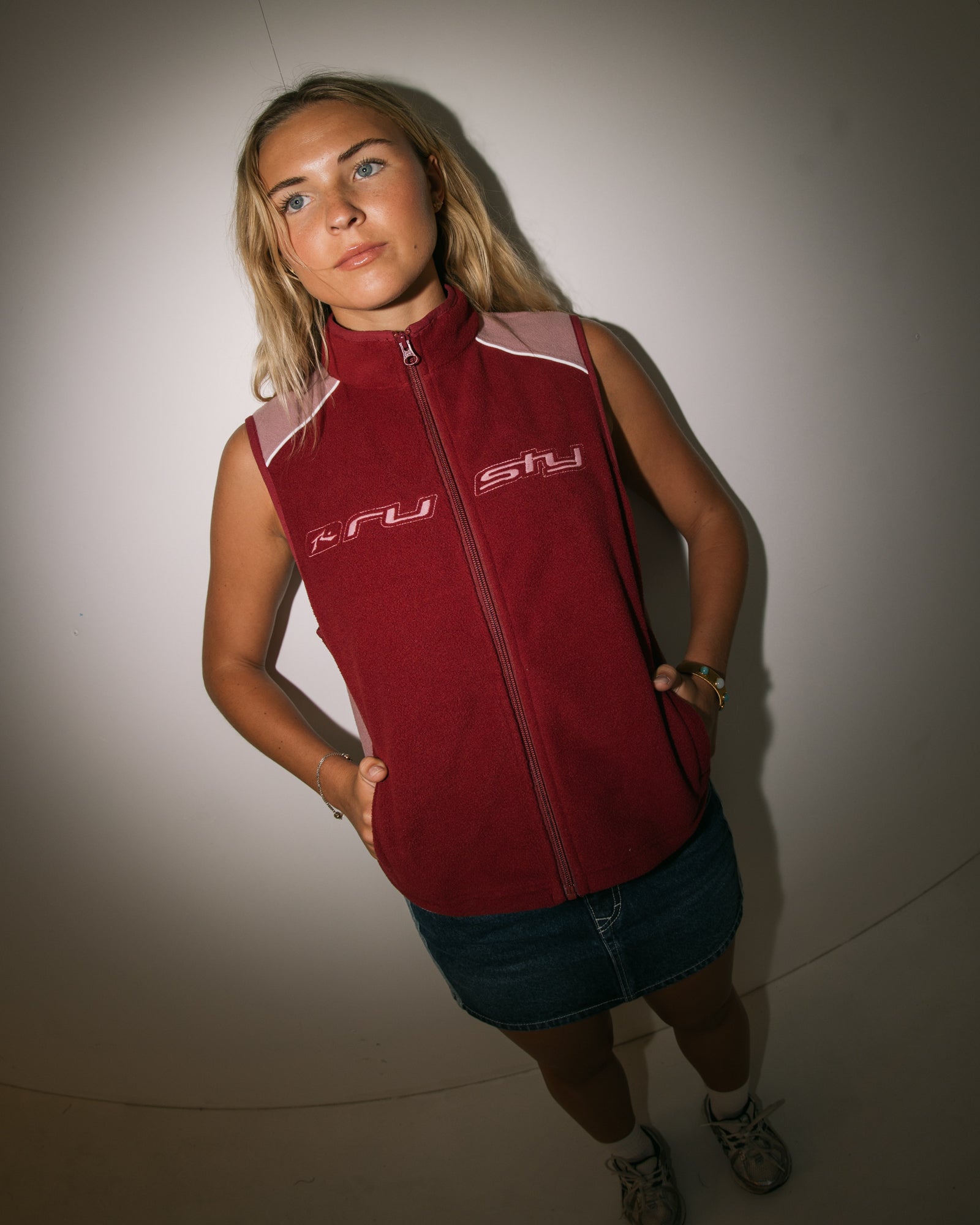 Rusty Womens Mr Cool Polar Fleece Vest - Cranberry