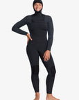 Roxy Womens 5/4 Swell Natural Hooded Chest Zip Wetsuit - Animal Print