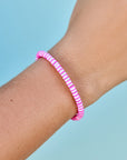 Pura Vida Seascape Vinyl Disc Stretch Bracelet - Azalea