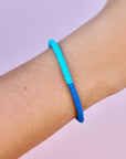 Pura Vida Seascape Vinyl Disc Stretch Bracelet - Bluebell