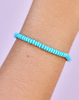 Pura Vida Seascape Vinyl Disc Stretch Bracelet - Canal Blues