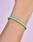 Pura Vida Seascape Vinyl Disc Stretch Bracelet - Sunbleached Aqua