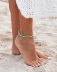 Pura Vida Seascape Vinyl Disc Stretch Anklet - Yucca