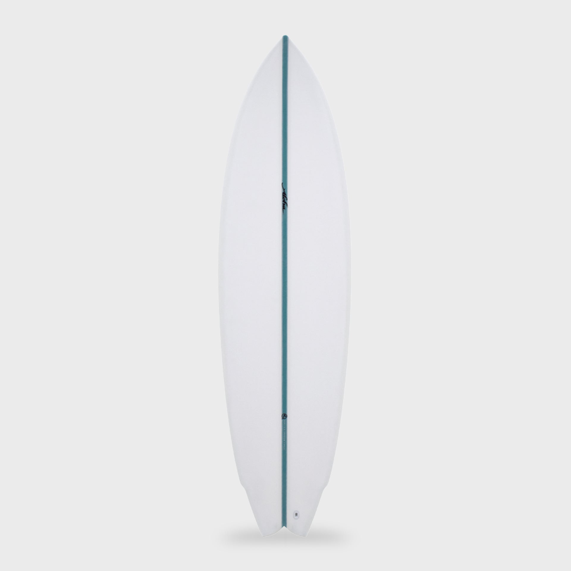 6&#39;6 Aloha S Flyer 5F (FCSII) Surfboard - Shadow Force - Clear/Aqua Stringer - ManGo Surfing