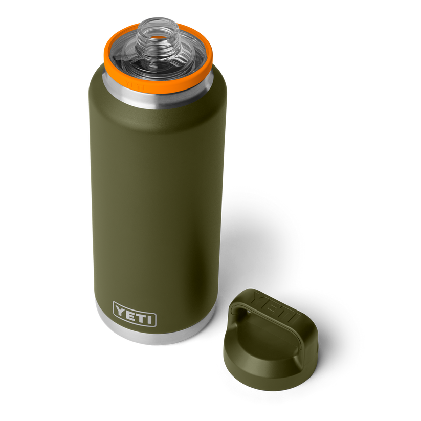 Yeti Rambler 46oz (1.4 L) Bottle - Olive/King Crab Orange