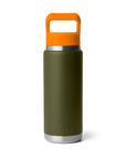 Yeti Rambler 26oz (760 ml) Straw Bottle - Olive/King Crab Orange