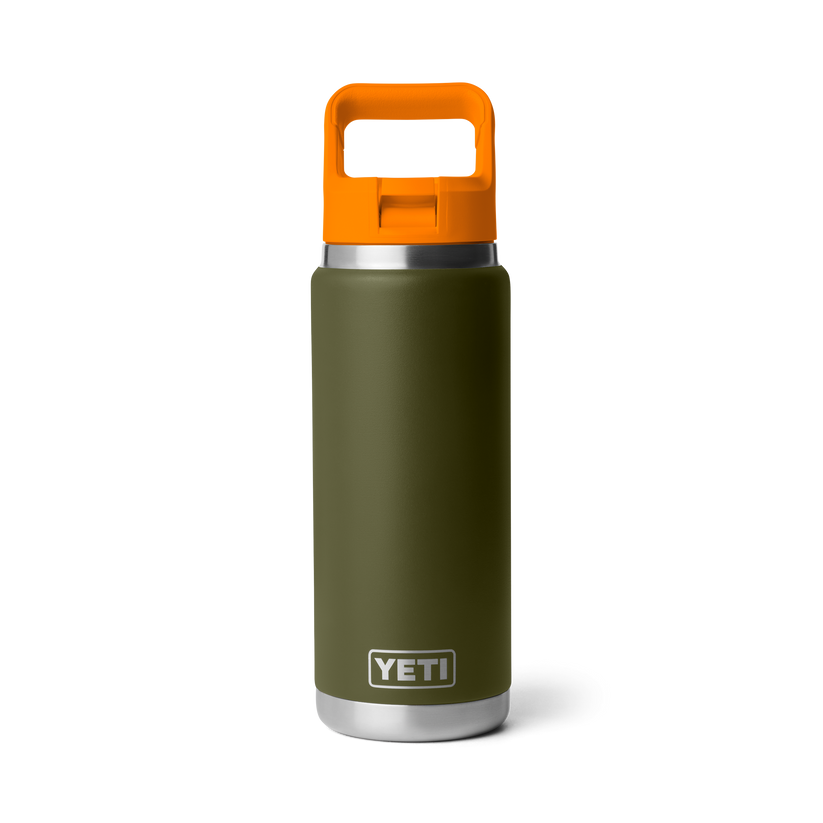 Yeti Rambler 26oz (760 ml) Straw Bottle - Olive/King Crab Orange