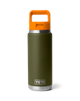 Yeti Rambler 26oz (760 ml) Straw Bottle - Olive/King Crab Orange