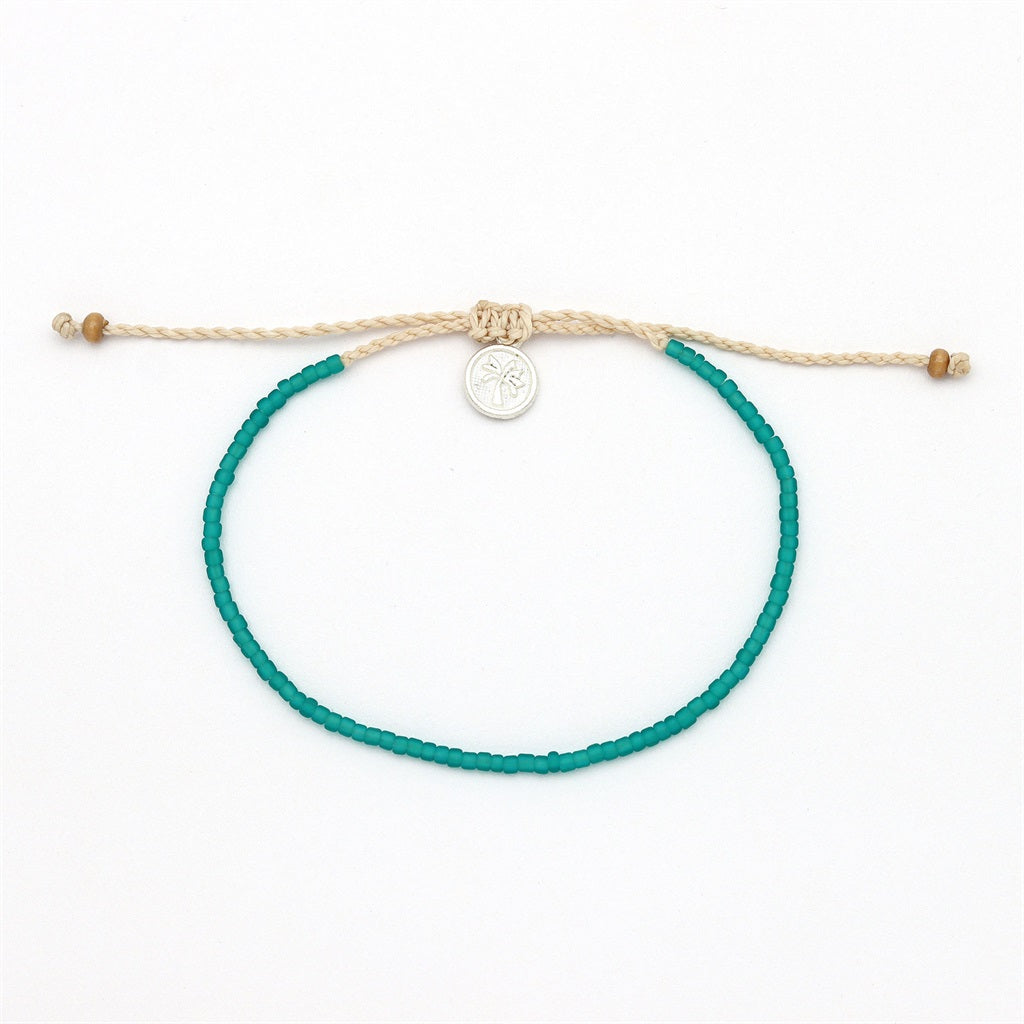 Pineapple Island Wailele Frosted Glass Beaded Bracelet - Teal