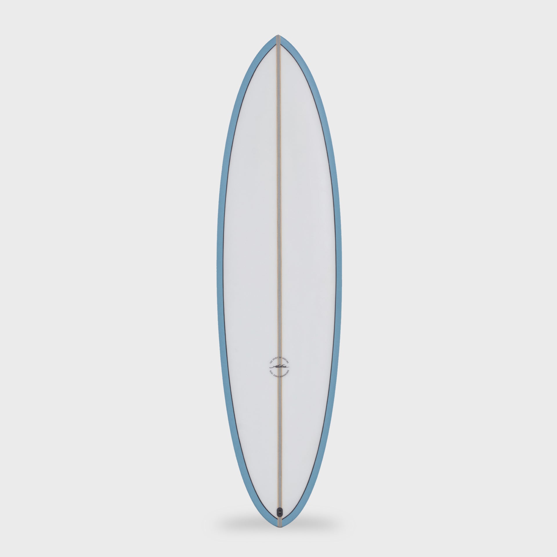 7&#39;4 Aloha Twin Pin 3F(FCSII) Surfboard - PU-PVCP - Blue - ManGo Surfing