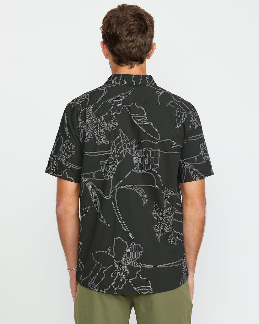 Volcom Mens CAD Floral Short Sleeve Shirt - Stealth
