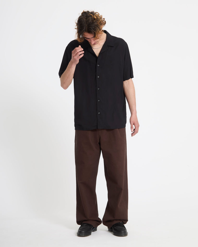 Volcom Mens Single Stone Short Sleeve Shirt - Gloss Black