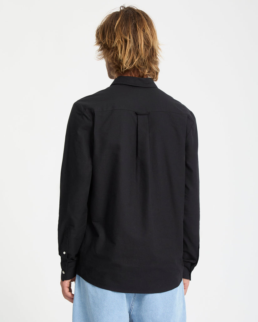 Volcom Mens Veeco Oxford Long Sleeve Shirt - Black