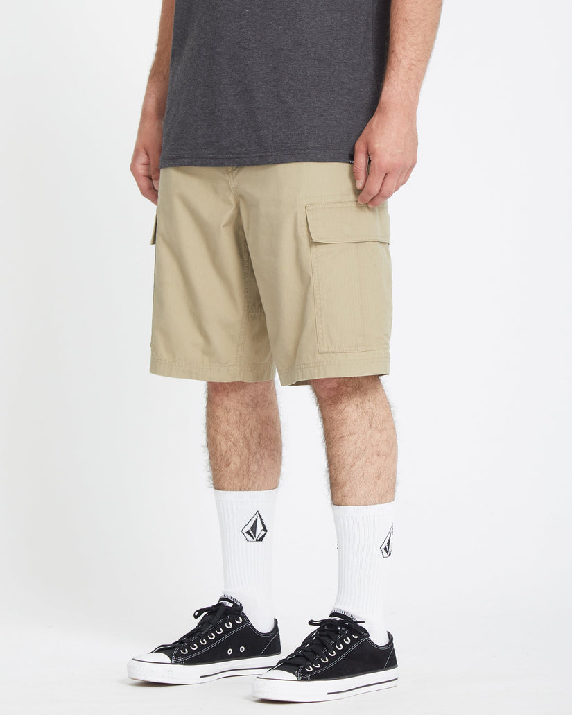 Volcom Mens Strange Tripper 22" Cargo Shorts - Khaki