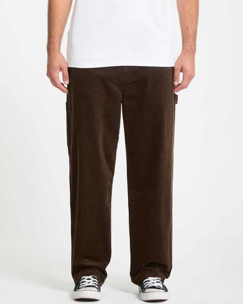 Volcom Mens Kraftsman Corduroy Trousers - Brown Stone