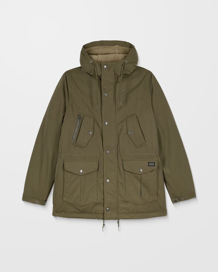 Volcom Mens Starget 5K Parka Jacket - Military - ManGo Surfing