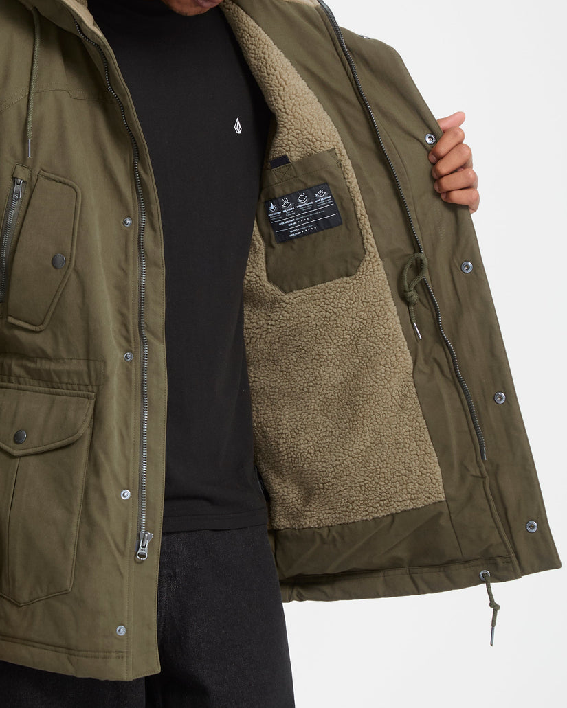 Volcom Mens Starget 5K Parka Jacket - Military - ManGo Surfing