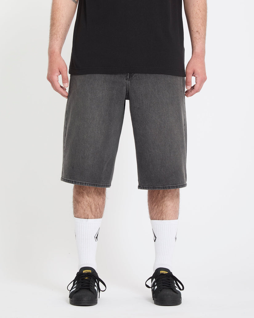 Volcom Mens Chillow 24" Denim Shorts - Black Grey