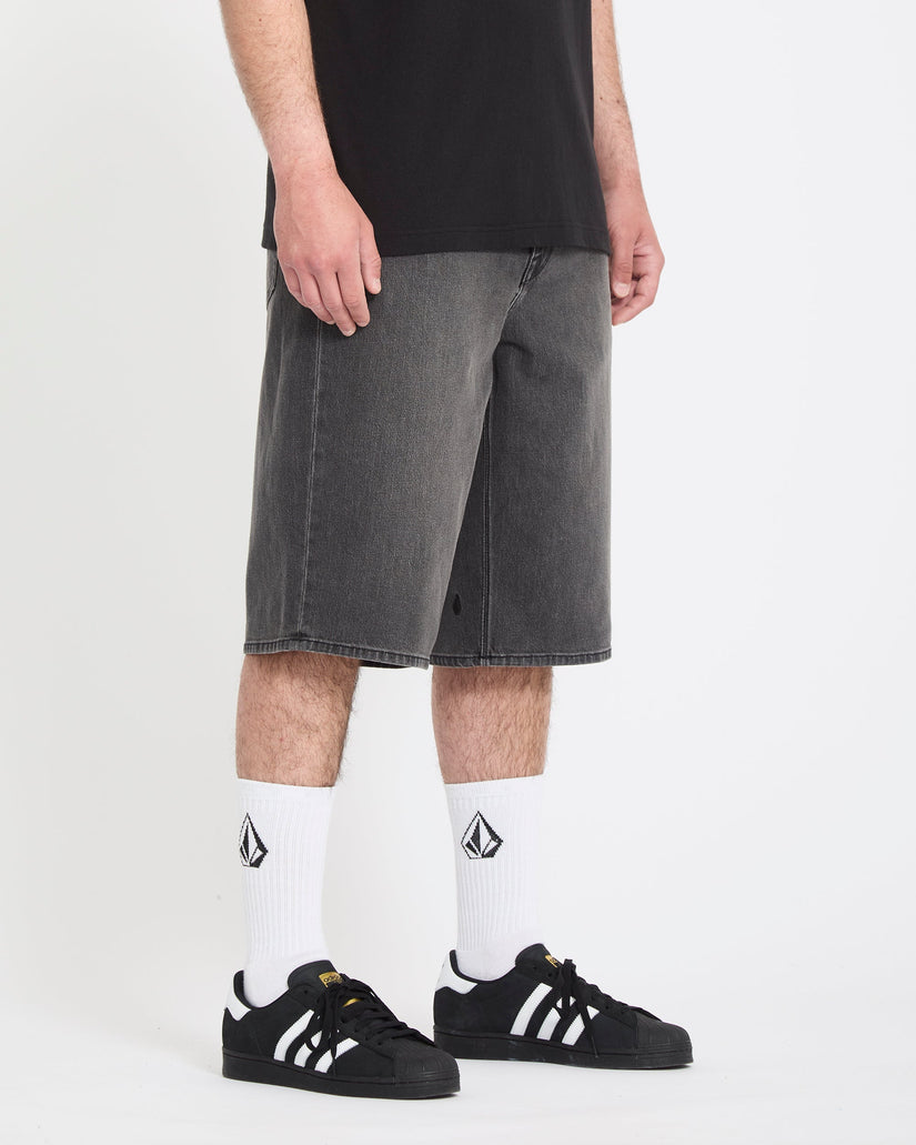 Volcom Mens Chillow 24" Denim Shorts - Black Grey