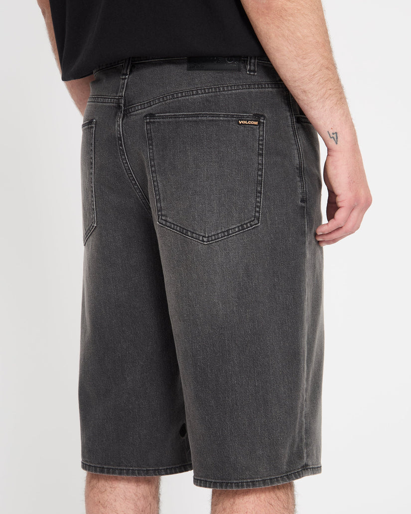 Volcom Mens Chillow 24" Denim Shorts - Black Grey
