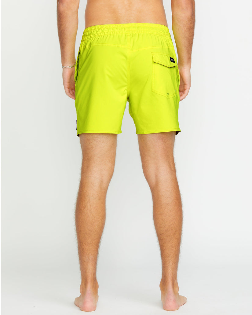 Volcom Mens Lido Solid Trunk 16&quot; Boardshorts - Tennis Ball - ManGo Surfing