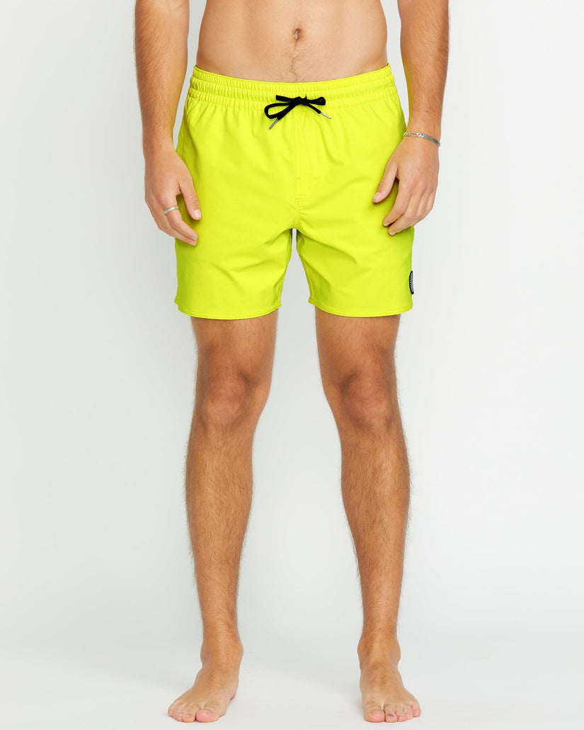 Volcom Mens Lido Solid Trunk 16&quot; Boardshorts - Tennis Ball - ManGo Surfing
