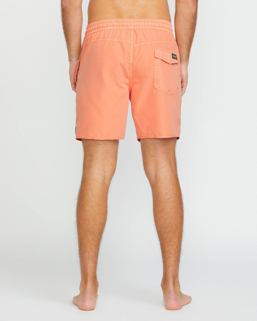 Volcom Mens Center Trunk 17&quot; Boardshorts - Peach - ManGo Surfing