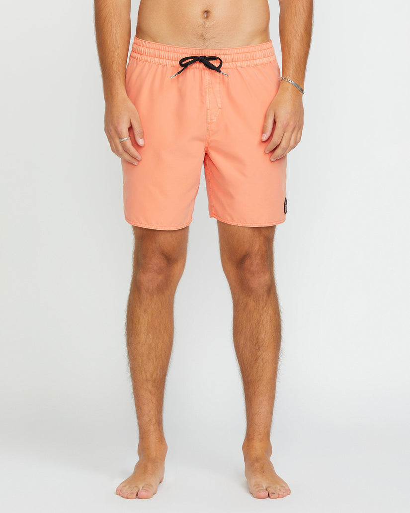 Volcom Mens Center Trunk 17&quot; Boardshorts - Peach - ManGo Surfing