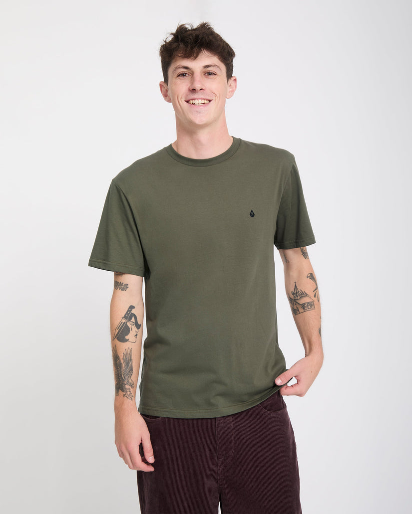 Volcom Mens Stone Blanks Short Sleeve T-Shirt - Wintermoss