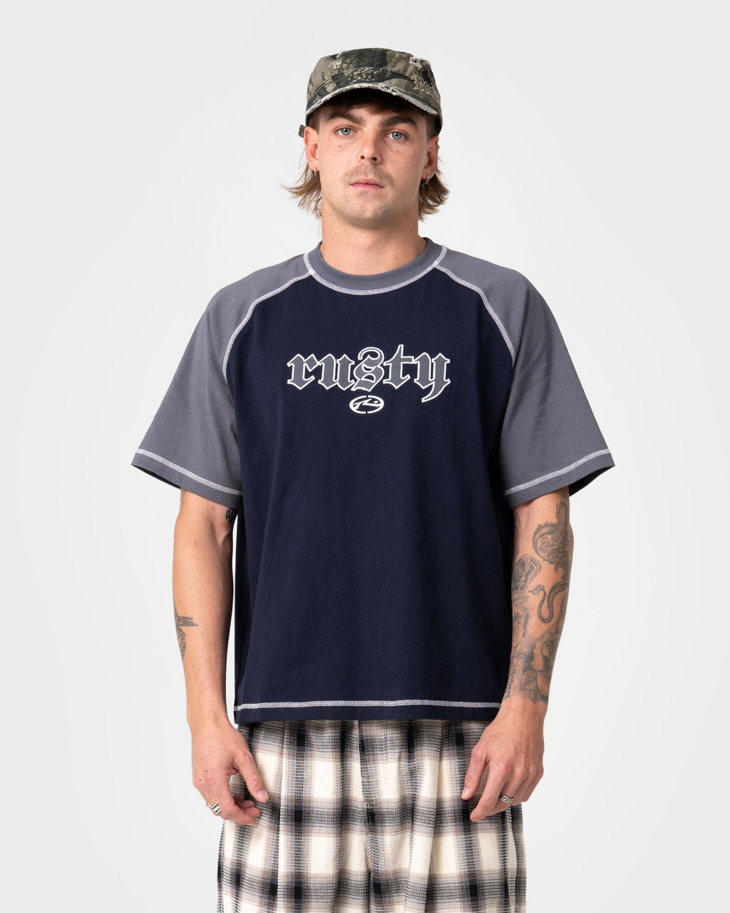 Rusty Mens Decoy Short Sleeve T-Shirt - Navy Blue