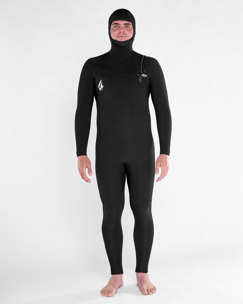 Volcom Mens Modulator 4/3mm Hooded Chest Zip Wetsuit - Black - ManGo Surfing