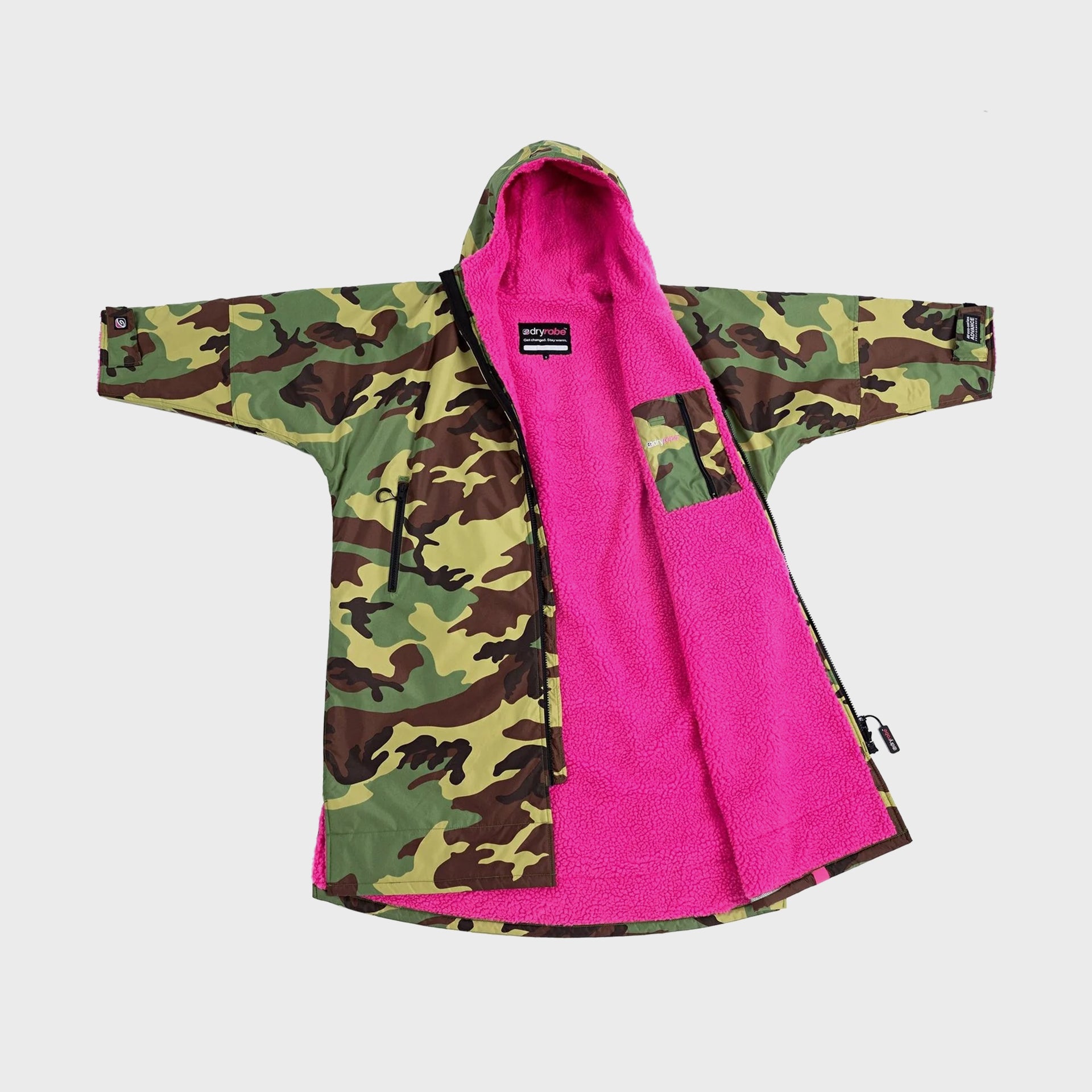 Adults Dryrobe - Advance Long Sleeve Dryrobe - Camouflage Pink - ManGo Surfing