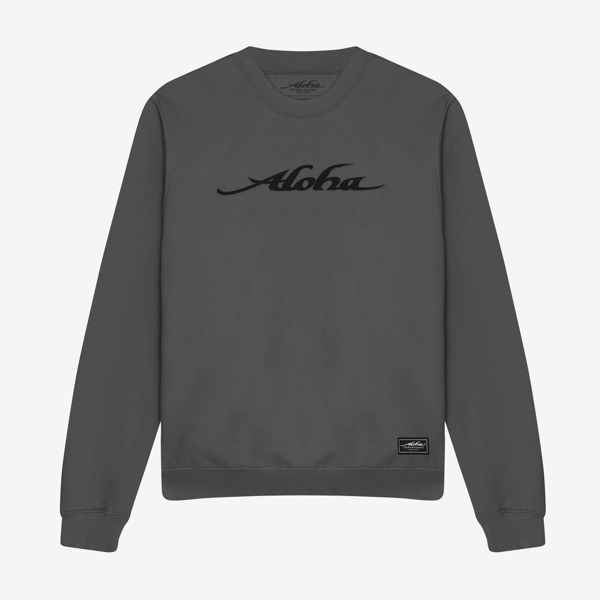 Aloha Logo Sweatshirt – Unisex Crew Sweatshirt - Storm Grey - ManGo Surfing